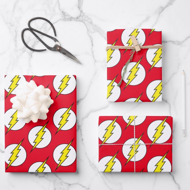 The Flash | Lightning Bolt Wrapping Paper Sheet (Front)