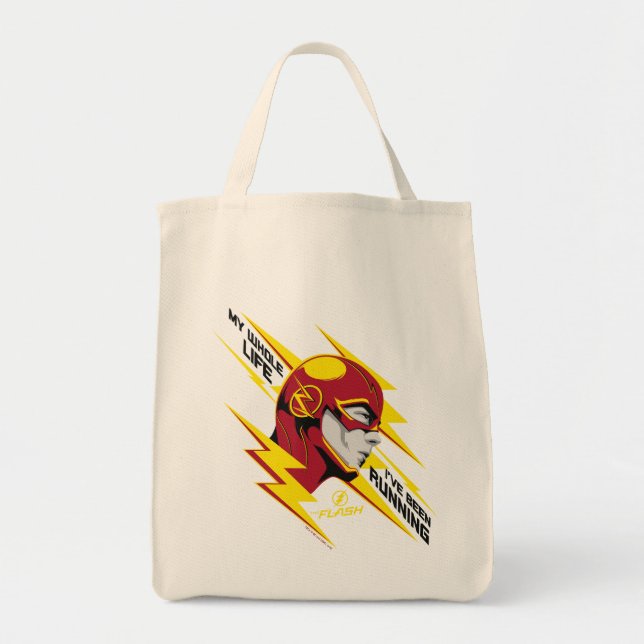The Flash | My Whole Life I've Been Running Tote Bag (Front)