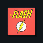 The Flash Name & Lightning Bolt Logo Canvas Print<br><div class="desc">Check out this iconic logo for The Flash,  featuring his name in telescopic speed style over the bright yellow lightning bolt in circle icon!</div>