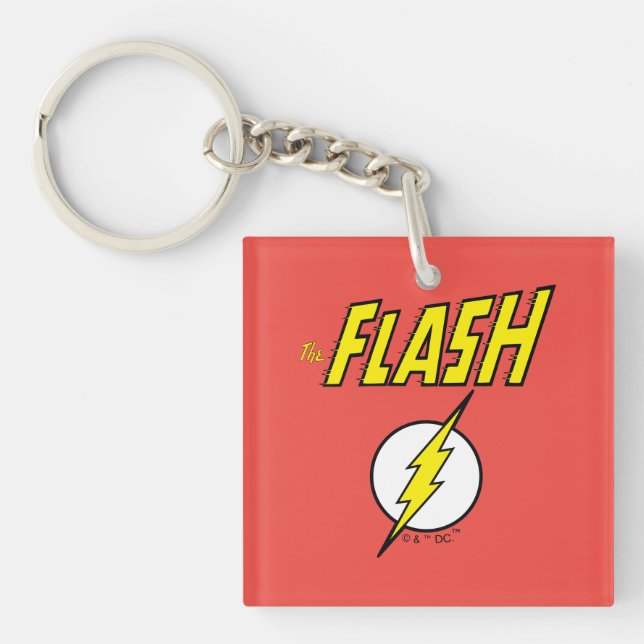 The Flash Name & Lightning Bolt Logo Key Ring (Front)