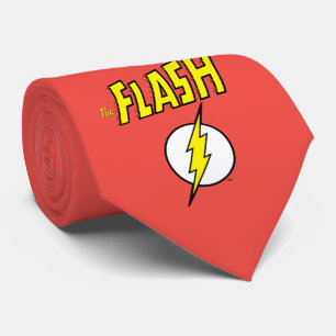 The Flash Name & Lightning Bolt Logo Tie