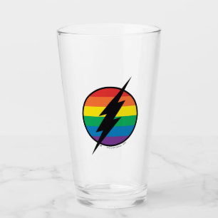 The Flash Rainbow Logo Glass