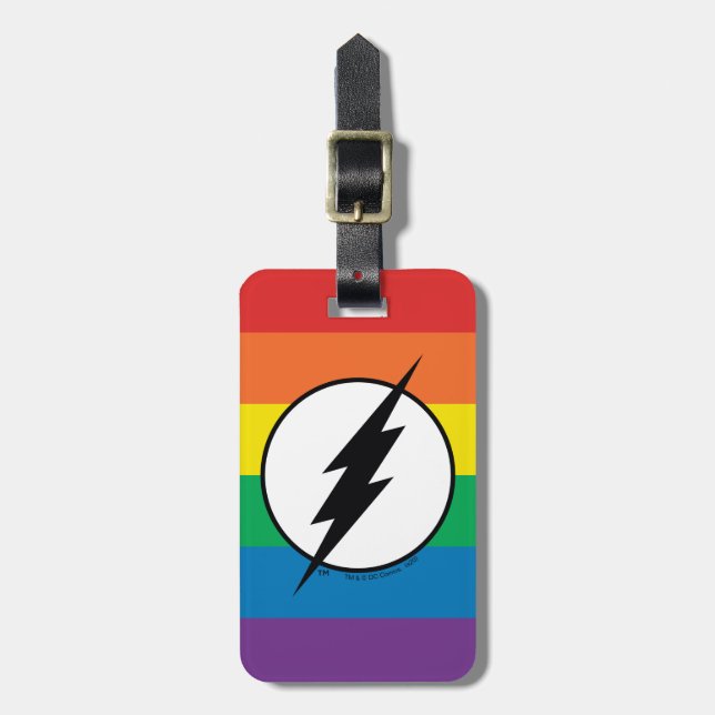 The Flash Rainbow Logo Luggage Tag (Front Vertical)