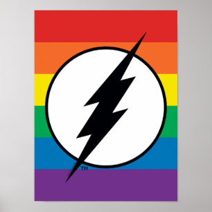 The Flash Rainbow Logo Poster