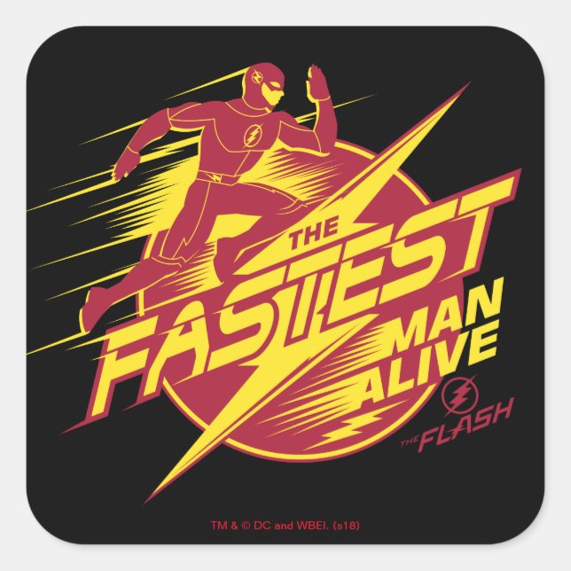 The Flash | The Fastest Man Alive Square Sticker (Front)