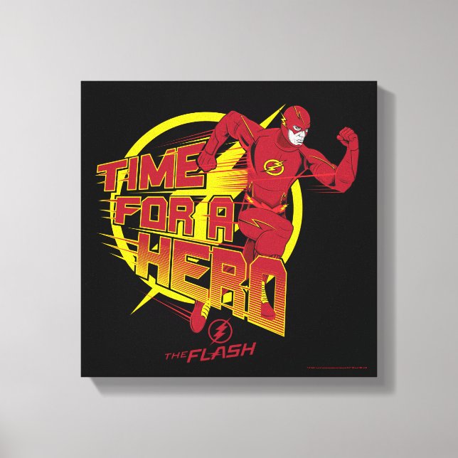 The Flash | "Time For A Hero" Graphic Canvas Print (Front)