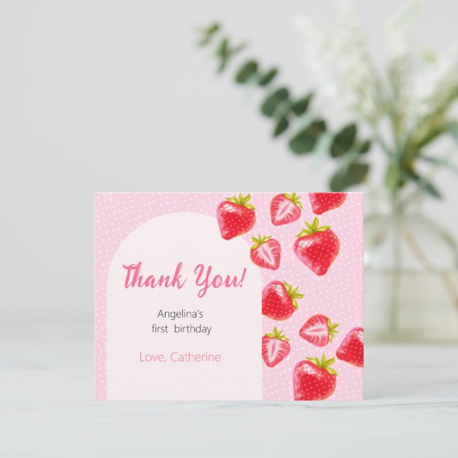 The Flat Thank You 1st Birthday Card (Standing Front)