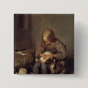 The Flea-Catcher  c.1655 15 Cm Square Badge