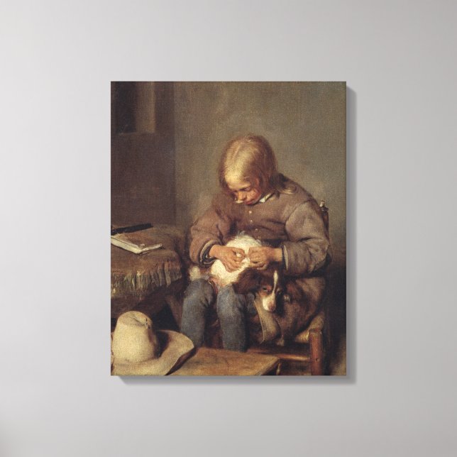 The Flea-Catcher  c.1655 Canvas Print (Front)