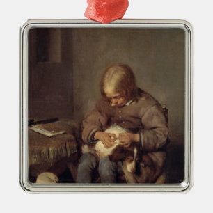 The Flea-Catcher c.1655 Metal Tree Decoration