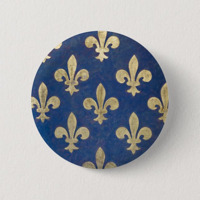 The fleur-de-lis or fleur-de-lys 6 cm round badge (Front)