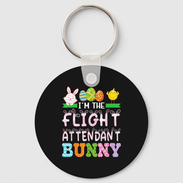 The flight attendant bunny easter day cabin crew key ring (Front)
