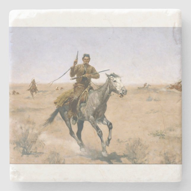 The Flight Frederic Remington Stone Coaster (Front)