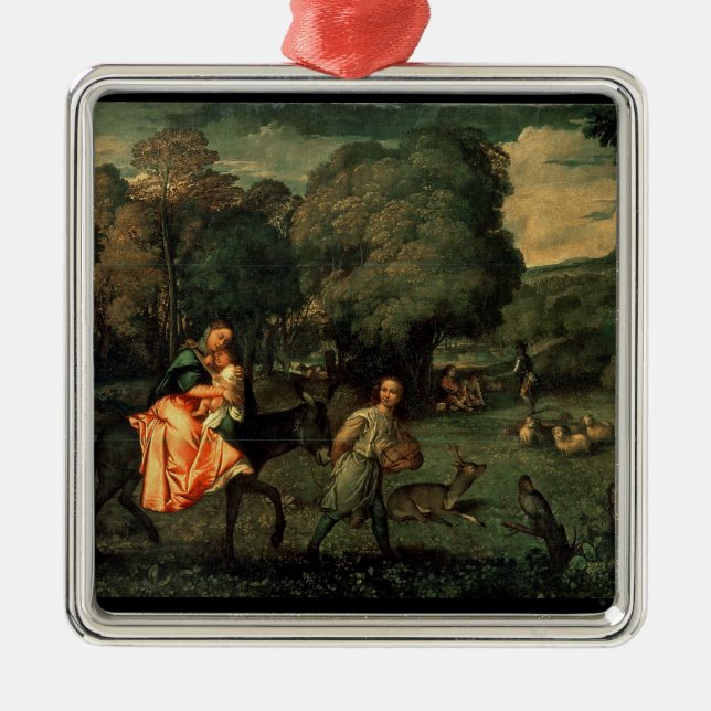 The Flight into Egypt, 1500s Metal Tree Decoration (Front)