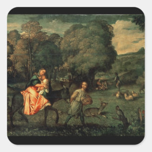 The Flight into Egypt, 1500s Square Sticker