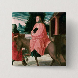 The Flight into Egypt 2 15 Cm Square Badge