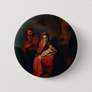 The Flight into Egypt by Abraham Bloemaert 6 Cm Round Badge