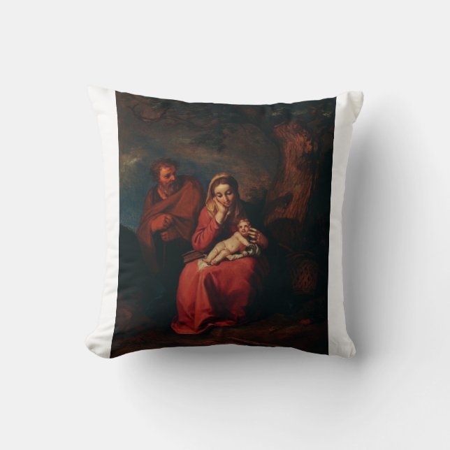 The Flight into Egypt by Abraham Bloemaert  Cushion (Front)