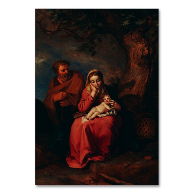 The Flight into Egypt by Abraham Bloemaert  Table Number (Front)