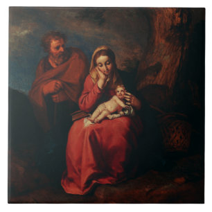 The Flight into Egypt by Abraham Bloemaert Tile