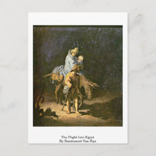 The Flight Into Egypt By Rembrandt Van Rijn Postcard
