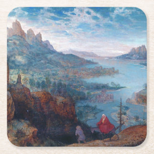 The Flight into Egypt, Pieter Bruegel Square Paper Coaster