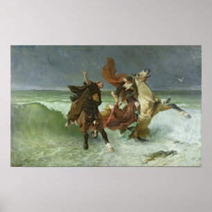 The Flight of Gradlon Mawr  c.1884 Poster