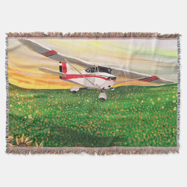 The Flight Of Sunflowers Throw Blanket (Front)