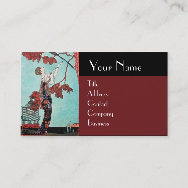 THE FLIGHTY BIRD ,BEAUTY FASHION DESIGNER BUSINESS CARD (Front)