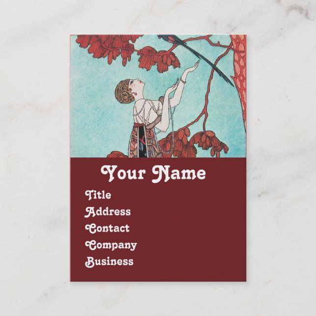 THE FLIGHTY BIRD ,BEAUTY FASHION DESIGNER BUSINESS CARD (Front)