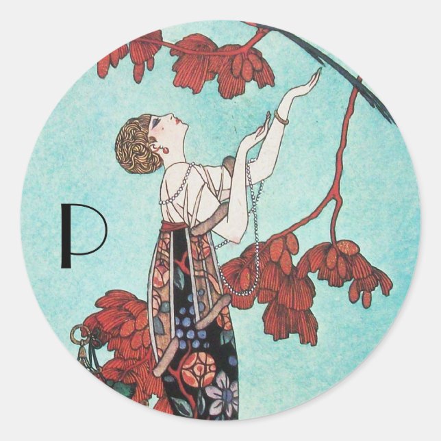 THE FLIGHTY BIRD ,BEAUTY FASHION DESIGNER CLASSIC ROUND STICKER (Front)