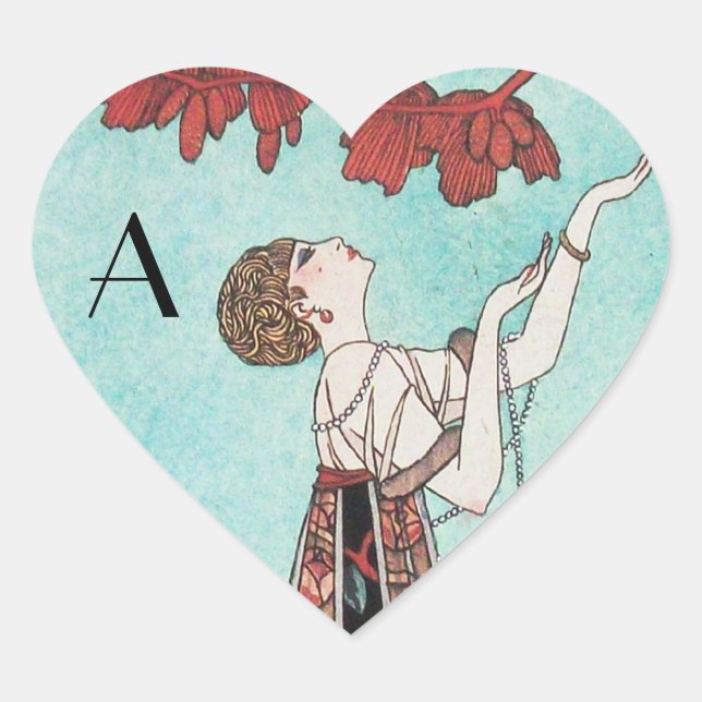 THE FLIGHTY BIRD ,BEAUTY FASHION DESIGNER HEART HEART STICKER (Front)