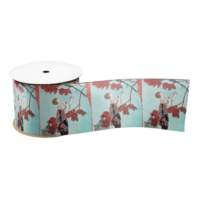 THE FLIGHTY BIRD ,BEAUTY FASHION DESIGNER SATIN RIBBON (Spool)