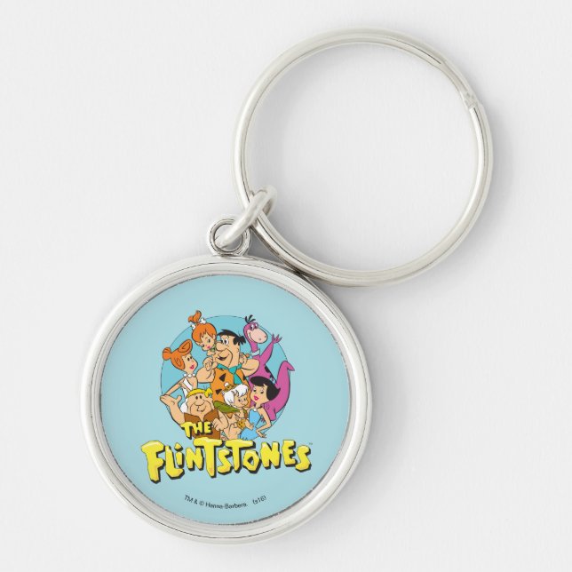 The Flintstones and Rubbles Family Graphic Key Ring (Front)