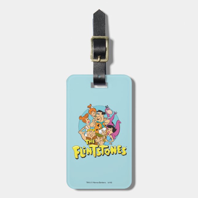 The Flintstones and Rubbles Family Graphic Luggage Tag (Front Vertical)