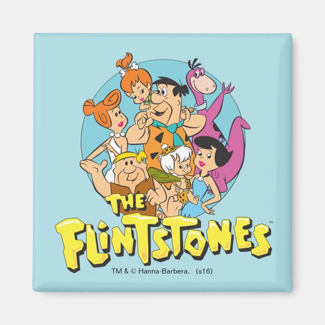 The Flintstones and Rubbles Family Graphic Magnet (Front)