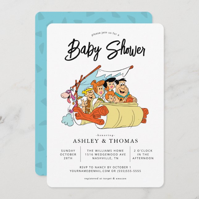 The Flintstones Baby Shower Invitation (Front/Back)