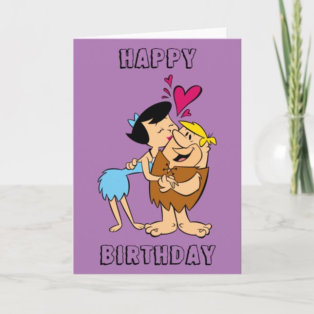 The Flintstones | Betty Kissing Barney Card (Front)