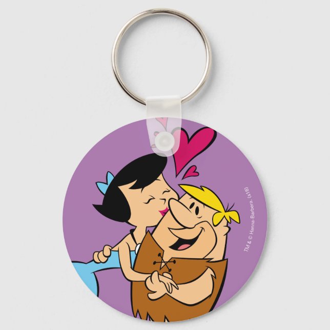 The Flintstones | Betty Kissing Barney Key Ring (Front)