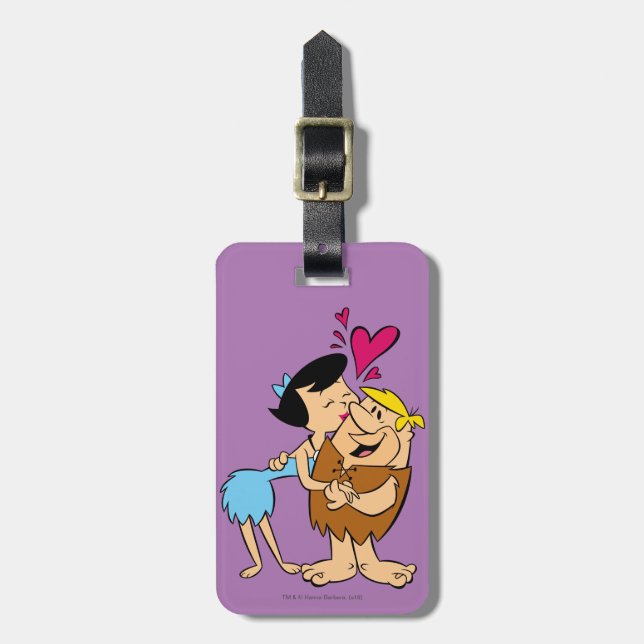 The Flintstones | Betty Kissing Barney Luggage Tag (Front Vertical)