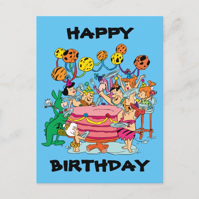 The Flintstones | Birthday Party Invitation Postcard (Front)