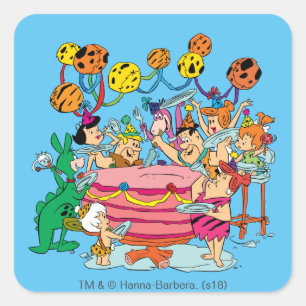 The Flintstones   Birthday Party Square Sticker