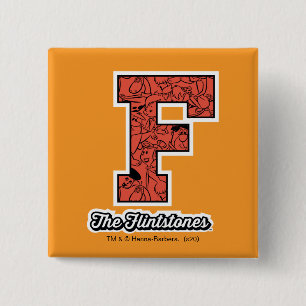 The Flintstones Collegiate Style Monogram 15 Cm Square Badge
