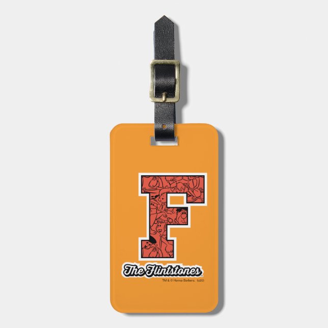 The Flintstones | Collegiate Style Monogram Luggage Tag (Front Vertical)