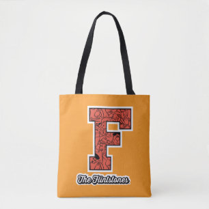 The Flintstones Collegiate Style Monogram Tote Bag