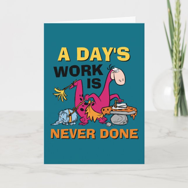 The Flintstones | Dino Cleaning House Card (Front)