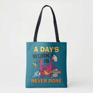 The Flintstones Dino Cleaning House Tote Bag