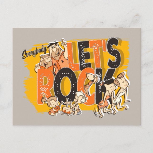 The Flintstones | Everybody Let's Rock Invitation Postcard (Front)