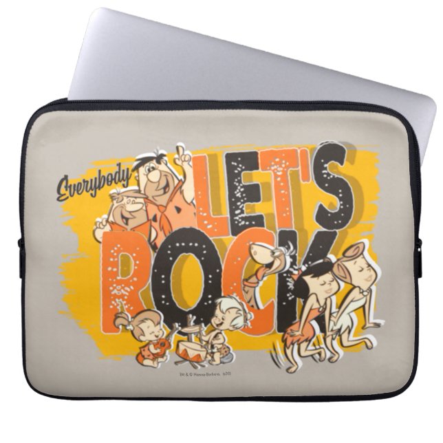 The Flintstones | Everybody Let's Rock Laptop Sleeve (Front)