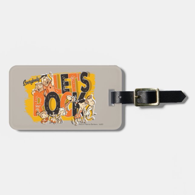 The Flintstones | Everybody Let's Rock Luggage Tag (Front Horizontal)